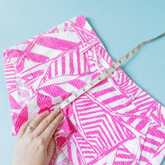 Lilly Pulitzer The Walsh Short Capri Pink Yacht Sea Textured Print Shorts Size 4 - Picture 8 of 9